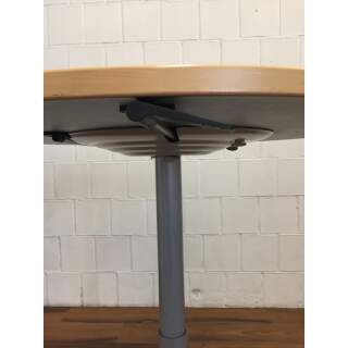 Werndl Sitz-Steh-Besprechungstisch 90 cm Durchmesser Ahorn grau
