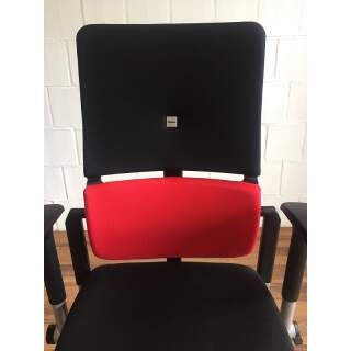 Steelcase Please ergonomischer Bürodrehstuhl schwarz rot Stoff