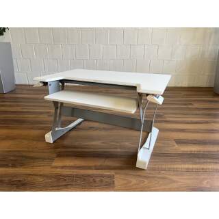 Ergotron WorkFit Steh-Sitz Schreibtischaufsatz weiß 89 cm breit
